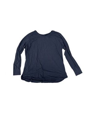 L.L. Bean Women's Navy Long Sleeve Scoop Neck Top